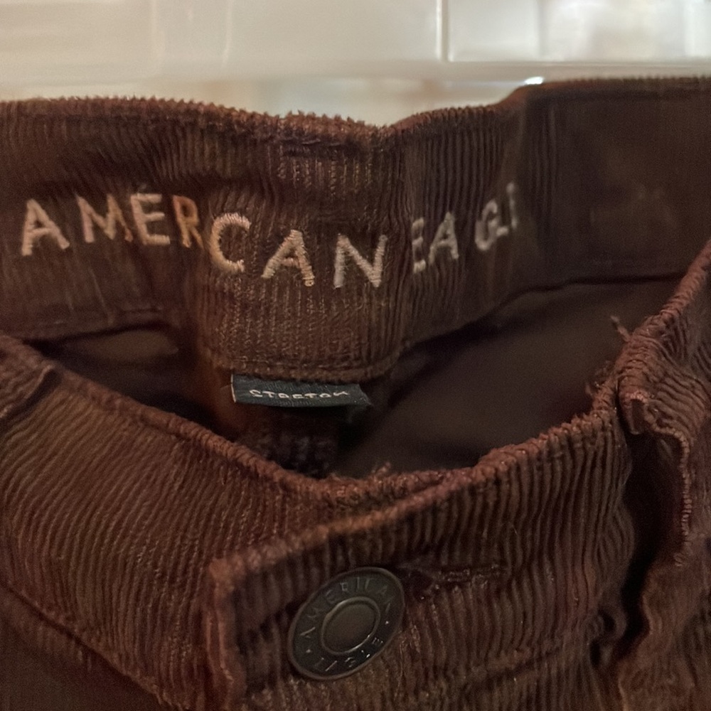 American Eagle Outfitters Straight Leg Pants in Dark Brown - Picture 3 of 6